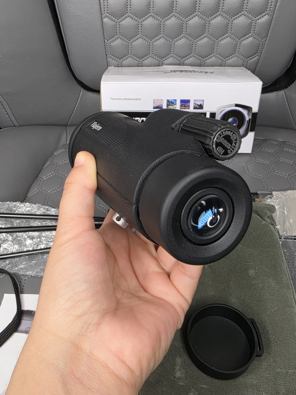 HD 12x50 Monocular Telescope w Tripod Phone Holder Open Box Kit